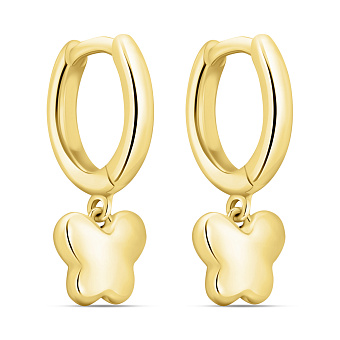 Фото Срібні сережки-кільця з жовтим родіюванням (арт. 7502/9422ж)