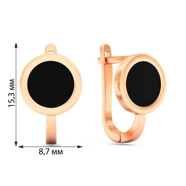 Золотые серьги с эмалью Лýна (арт. 111216еч) – изображение 2