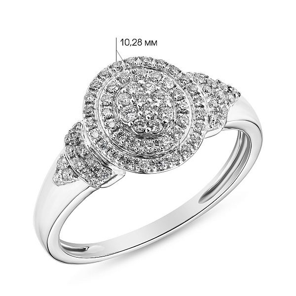 Каблучка з золота з розсипом діамантів (арт. К341184020б) – зображення 5