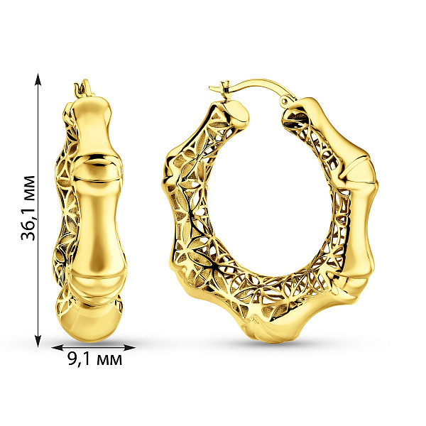 Серьги из желтого золота Francelli (арт. 1101082ж) – изображение 7