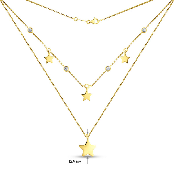 Многослойное колье из желтого золота (арт. 352560ж) – изображение 6
