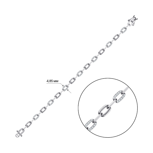 Браслет серебряный с фианитами (арт. 7509/3102) – изображение 2