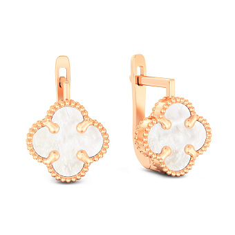 Золотые серьги с перламутром (арт. 110715/8п)