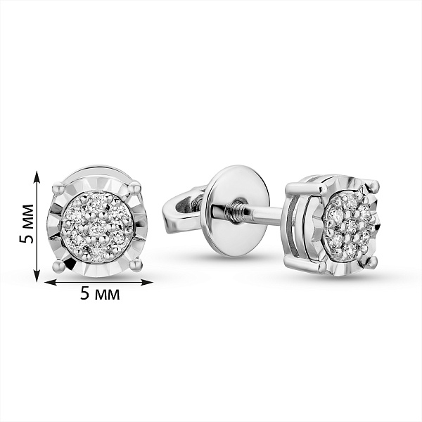 Золотые серьги пусеты с бриллиантами (арт. Т011721005б) – изображение 3