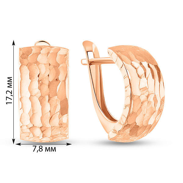 Сережки з червоного золота (арт. 120404) – зображення 3