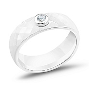 Кольцо из керамики и белого золота с бриллиантом (арт. К011228005бба)