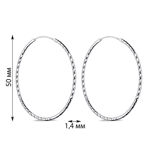 Серебряные серьги-кольца (арт. 7502/9822/50) – изображение 2