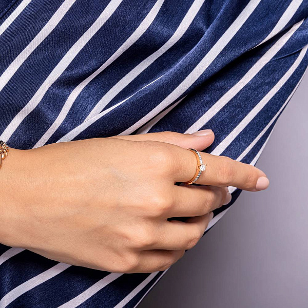 Кольцо золотое с бриллиантами (арт. К011310020) – изображение 2