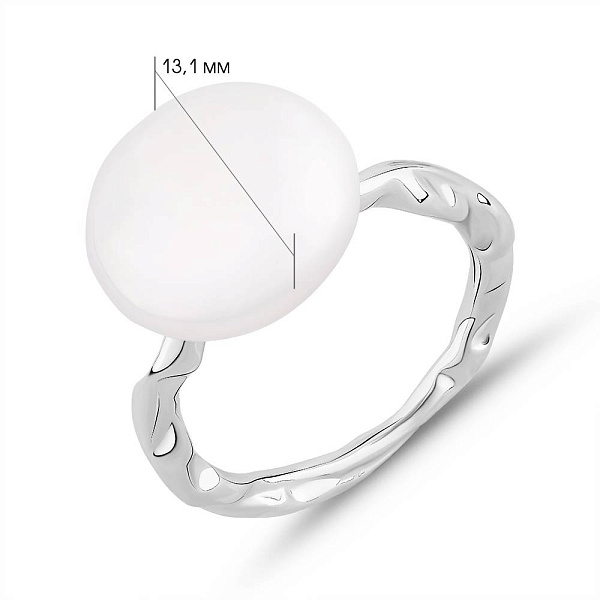 Серебряное кольцо с жемчугом (арт. 7501/2185079жб) – изображение 2