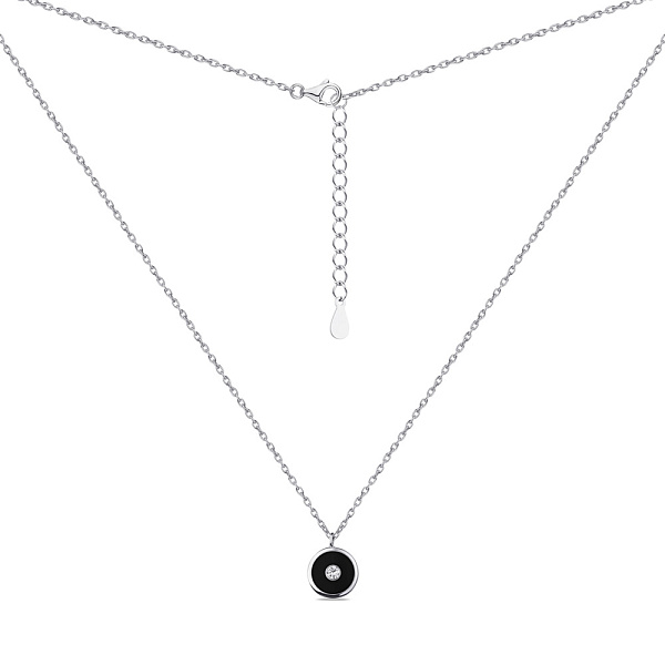 Колье из серебра с черной эмалью и фианитом (арт. 7507/1229/10еч) – изображение 2