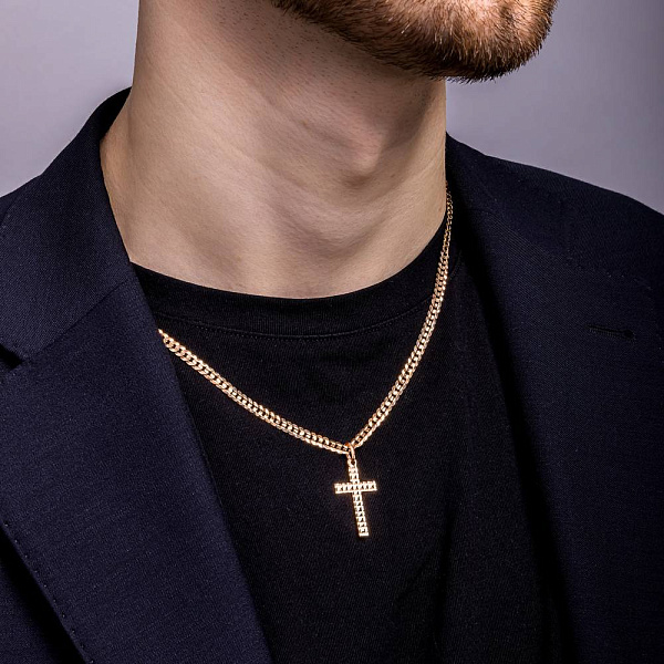 Крестик из красного золота (арт. 424858) – изображение 2