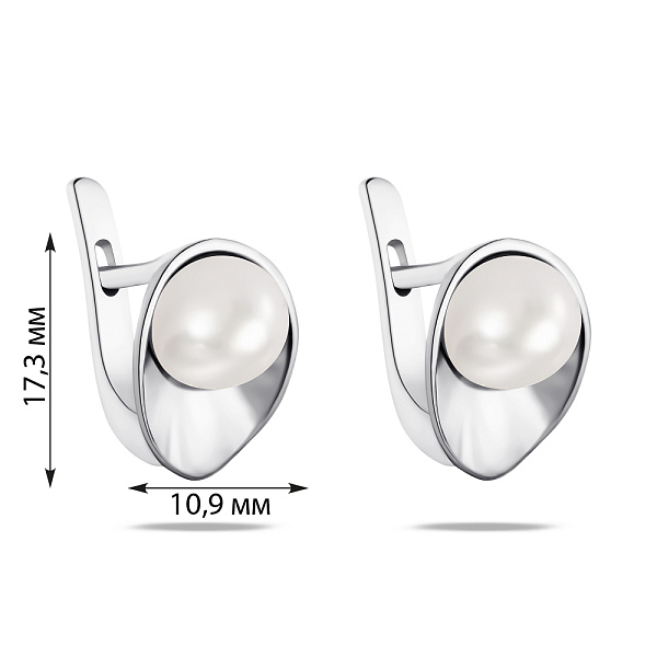 Серебряные серьги с жемчугом (арт. 7502/53жб) – изображение 2