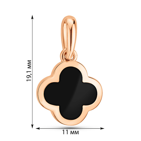 Золотий кулон Конюшина з емаллю (арт. 130849Деч) – зображення 3