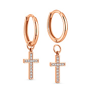 Сережки Хрестики з золота з фіанітами (арт. 110013)