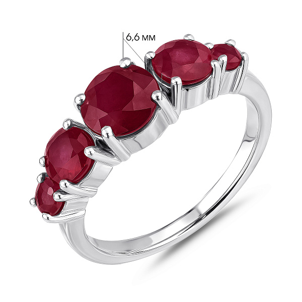 Серебряное кольцо с рубинами (арт. 7501/2147046Р) – изображение 2