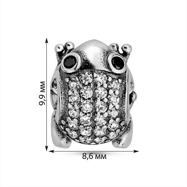 Серебряный шарм Жабка с фианитами (арт. 7903/4361) – изображение 2