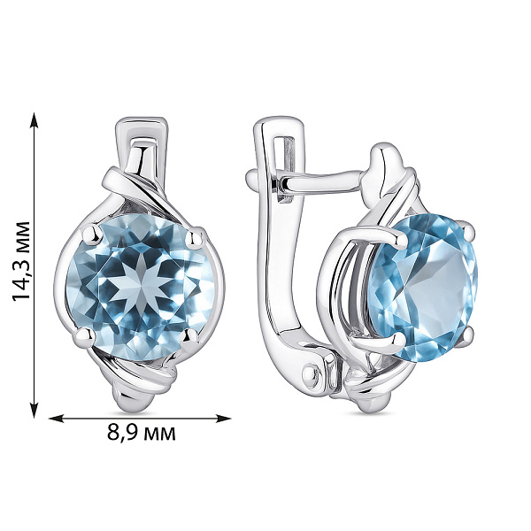 Серебряные серьги с топазом (арт. 7502/2193722Пг) – изображение 2