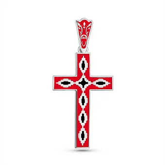 Серебряный крестик с эмалью (арт. 7503/243екчпю)