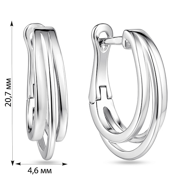 Серебряные серьги без камней (арт. 7502/10435) – изображение 2