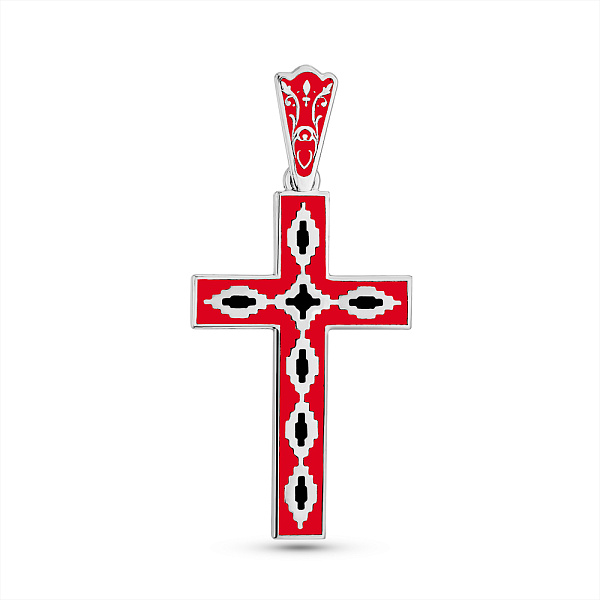 Серебряный крестик с эмалью (арт. 7503/243екчпю) – изображение 1