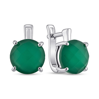 Серебряные серьги с крупным агатом (арт. 7502/2189572Аз)