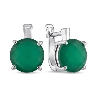 Серебряные серьги с крупным агатом (арт. 7502/2189572Аз)