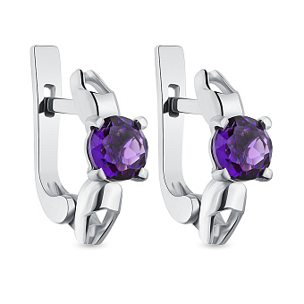Серьги из серебра с аметистом (арт. 7502/533Асп)