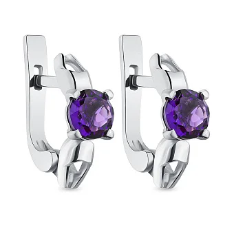 Сережки зі срібла з аметистом (арт. 7502/533Асп)