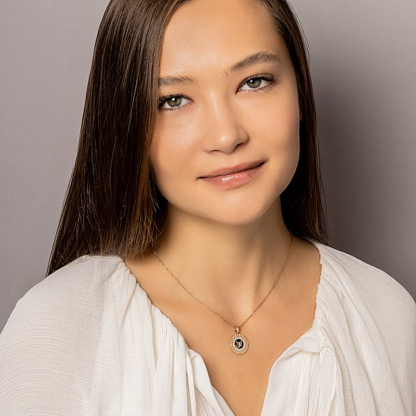 Золотой подвес "Скорпион" с эмалью и фианитами (арт. 440681ечск) – изображение 5