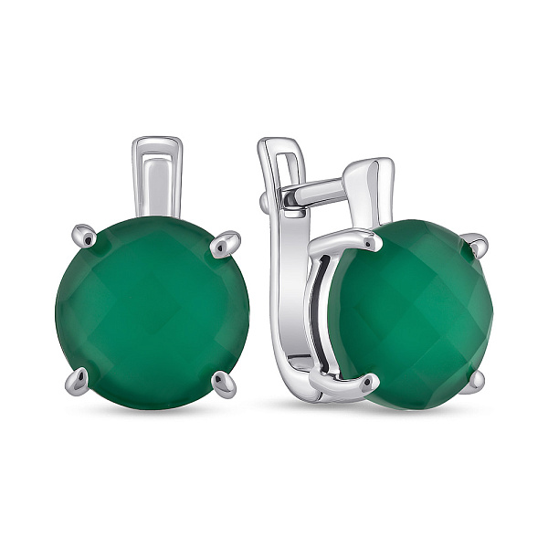 Серебряные серьги с крупным агатом (арт. 7502/2189572Аз) – изображение 1