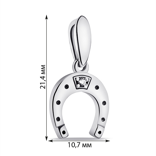 Срібний кулон Підкова з фіанітом (арт. 7903/3955) – зображення 2