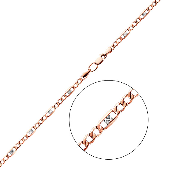 Золотая цепочка плетения Картье с пластиной (арт. 306104р) – изображение 1