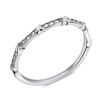 Серебряное кольцо с дорожкой из фианитов (арт. 7501/К2Ф/1050-17)