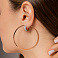 Серьги-кольца из комбинированного золота (арт. 110448бк) – изображение 2