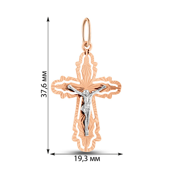 Золотой крестик с распятием (арт. 500496) – изображение 3