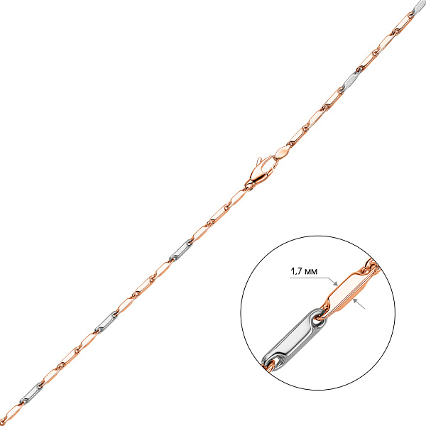 Золотая цепочка плетения Фантазийное с родированием (арт. 350825р) – изображение 2