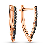 Фото Серьги из красного золота с черными бриллиантами (арт. С011191005ч)