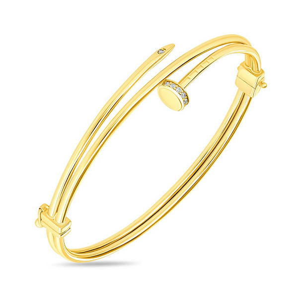 Жесткий браслет "Гвоздь" из золота (арт. 323489ж) – изображение 1