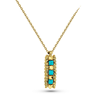 Золотое колье с бирюзой Francelli (арт. 352943жБ)