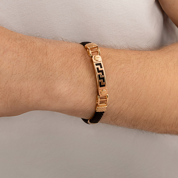 Браслет з каучуку та золота (арт. 3261309о) – зображення 3