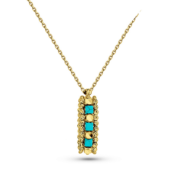 Золотое колье с бирюзой Francelli (арт. 352943жБ) – изображение 1