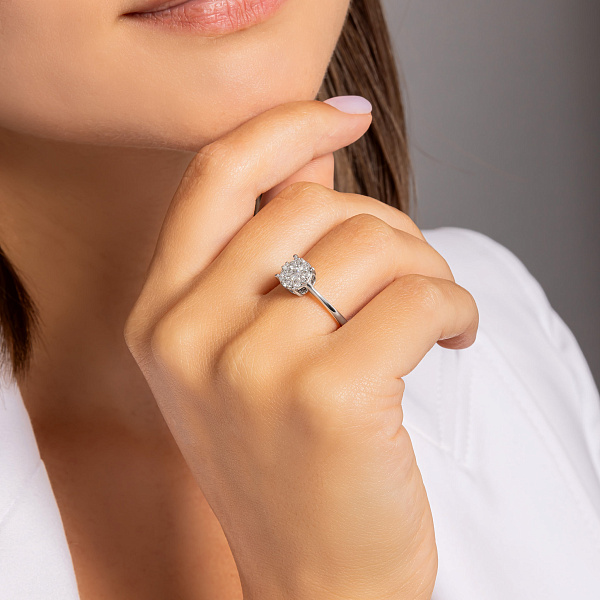 Каблучка з білого золота з діамантами (арт. К341511040б) – зображення 3