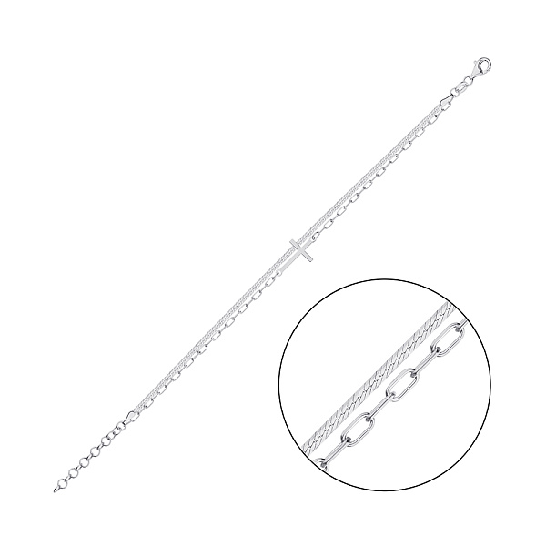 Серебряный браслет Крестик без камней (арт. 7509/4876) – изображение 1