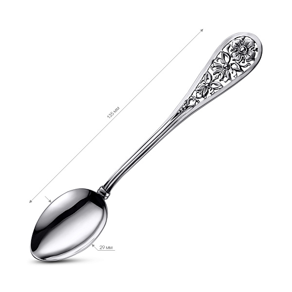 Серебряная чайная ложка "Цветы" (арт. 7922/8100137) – изображение 2