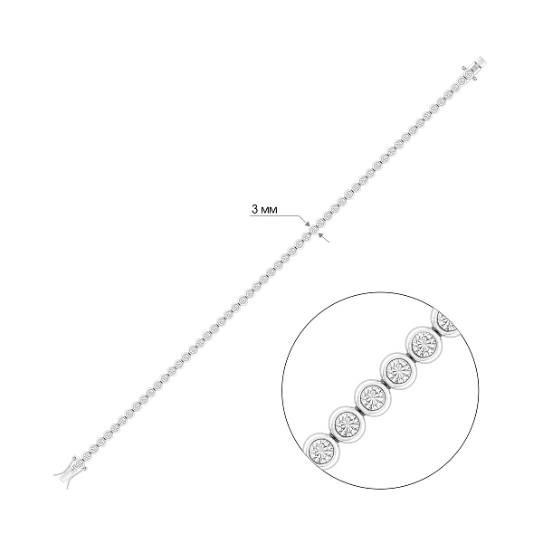 Серебряный браслет с фианитами (арт. 7509/5481/1) – изображение 2
