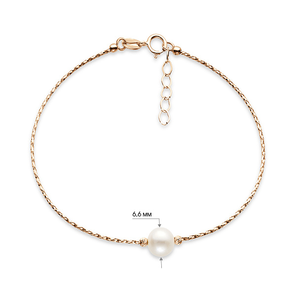 Браслет Orbit из красного золота с жемчугом (арт. 323336прлб) – изображение 3