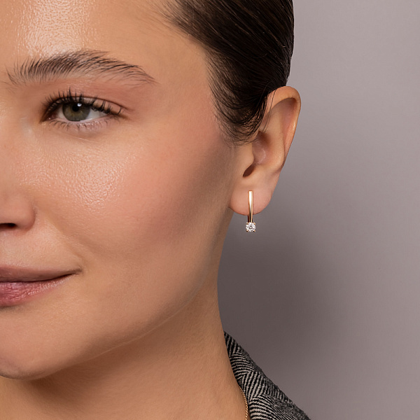 Серьги из красного золота с бриллиантами (арт. С011318040) – изображение 3