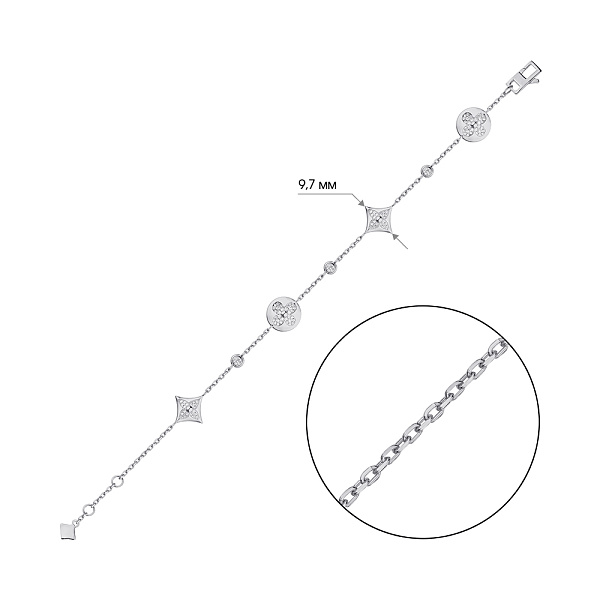 Серебряный браслет с фианитами (арт. 7509/3832) – изображение 2