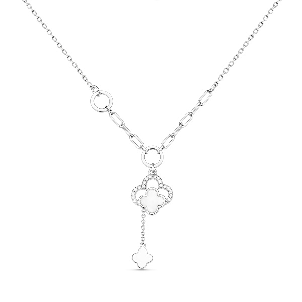 Серебряное колье с перламутром и фианитами (арт. 7507/2404п) – изображение 1