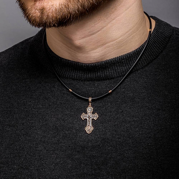 Хрестик з червоного золота (арт. 501015ч) – зображення 2